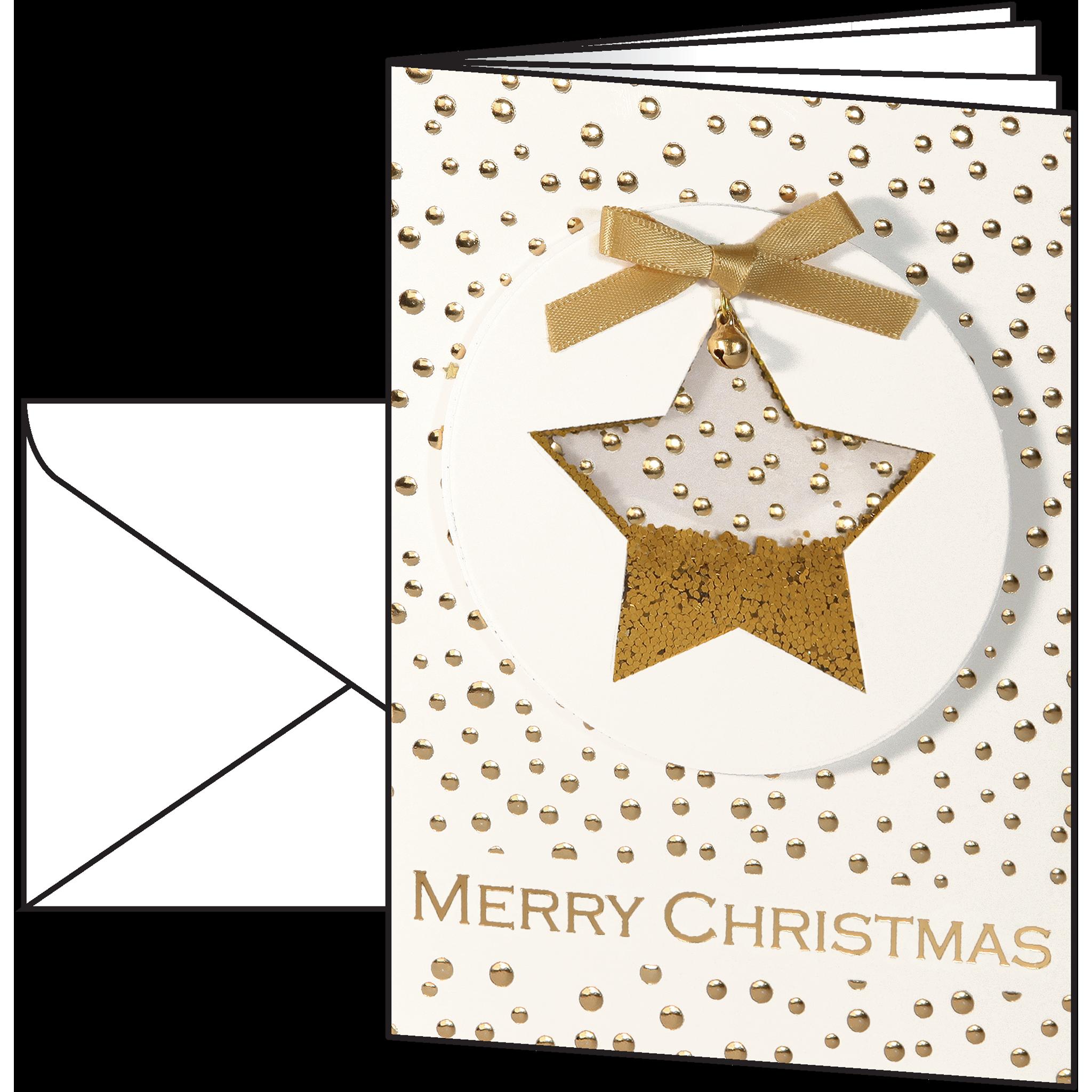 Thumbnail - Sigel, Grusskarte + Briefpapier, Weihnachts-Karte Confetti Star (10 Stk.)