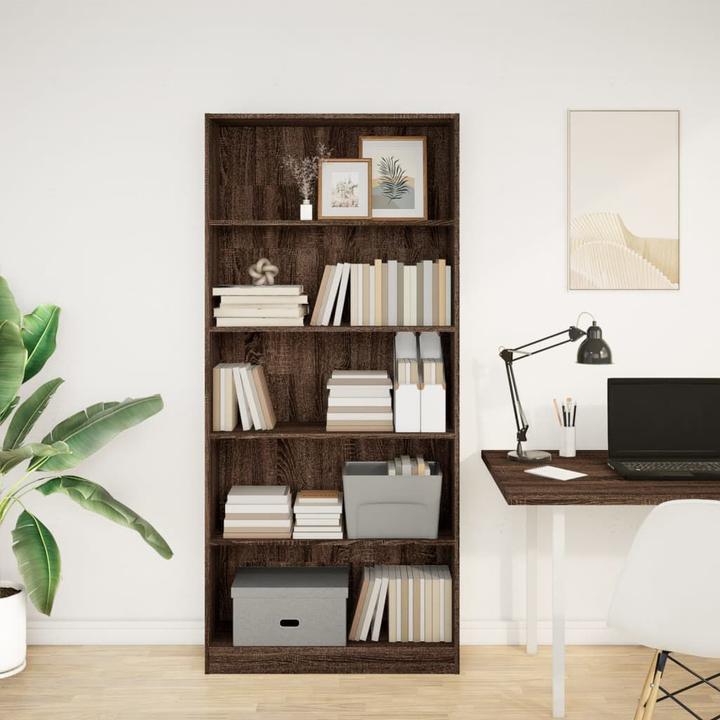 Produktbild vidaXL Bücherregal Regal Standregal Büroregal Aktenregal Braun Eichen-Optik (80 x 24 x 176 cm)