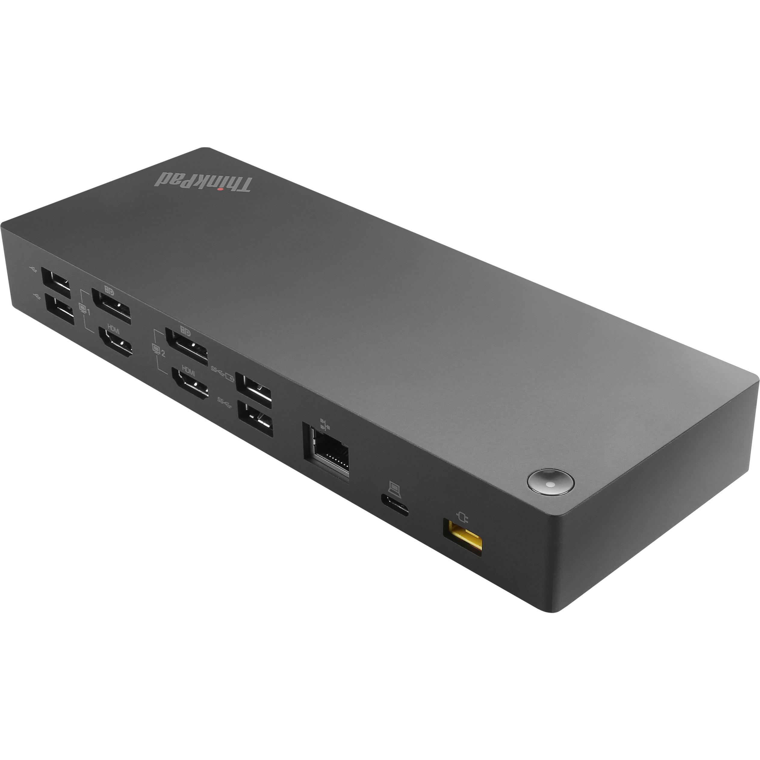 Lenovo ThinkPad Hybrid USB-C with USB-A (USB-C, 13 Ports), Dockingstation + USB Hub, Schwarz