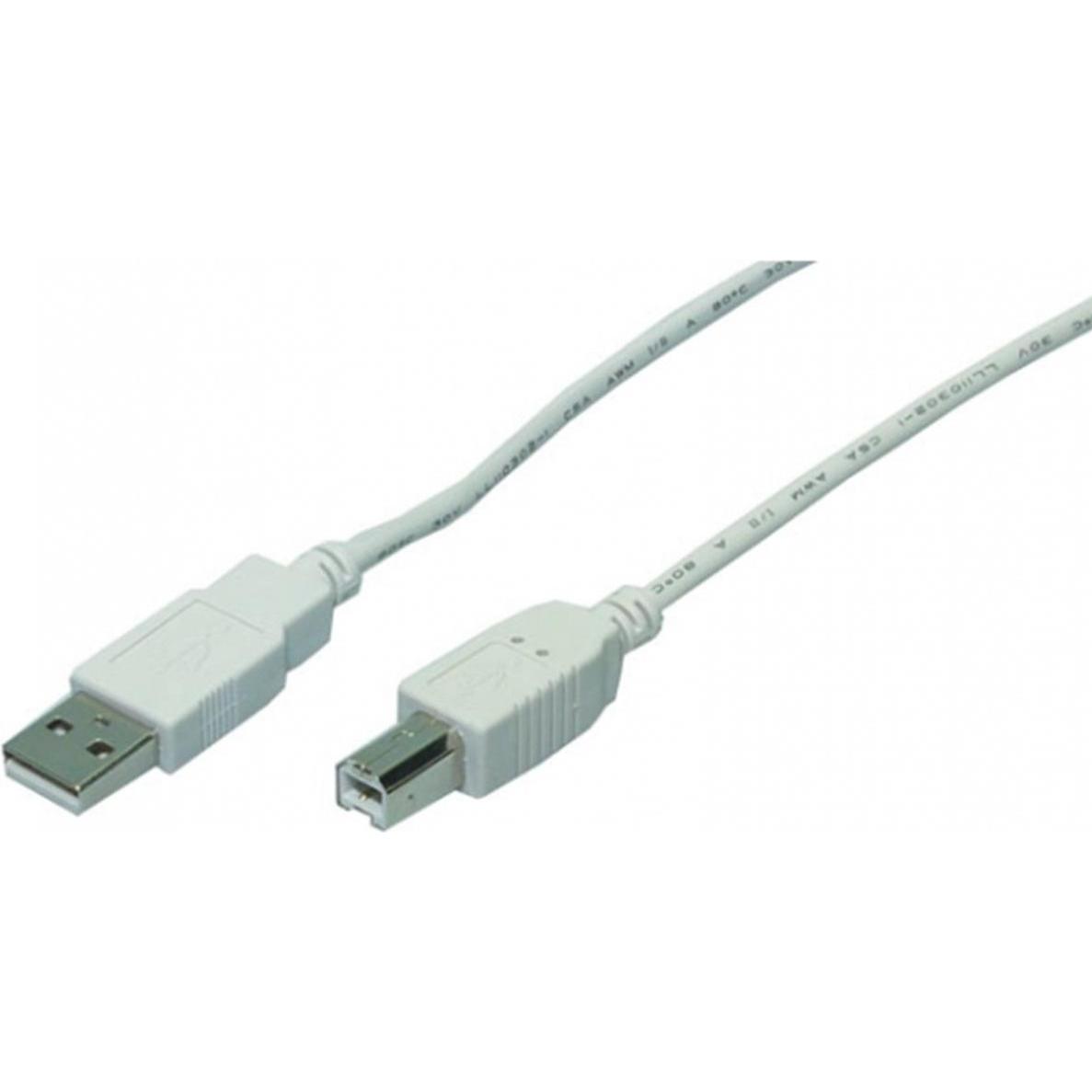 M-Cab CABLE USB 2.0 A TO B 1.8M GREY (1.80 m, USB 2.0), USB Kabel