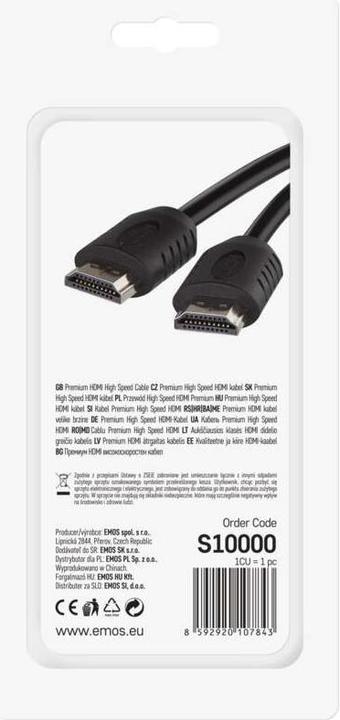 Image du produit Emos Câble HDMI haute vitesse 2.0 A mâle - A mâle 0,75m (0.75 m)
