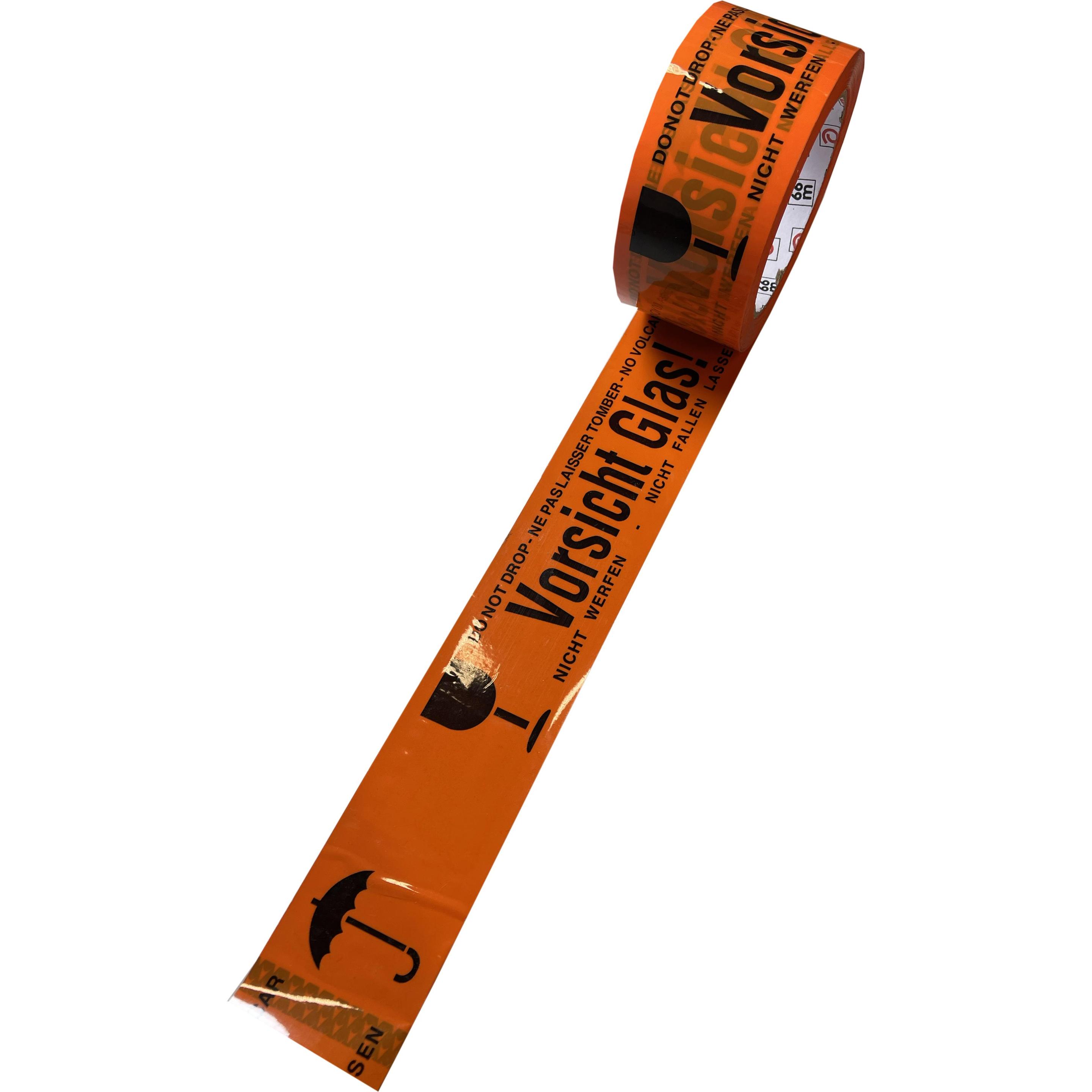 Thumbnail - Wihedü, Klebeband, Packband Vorsicht Glas orange (50 mm)