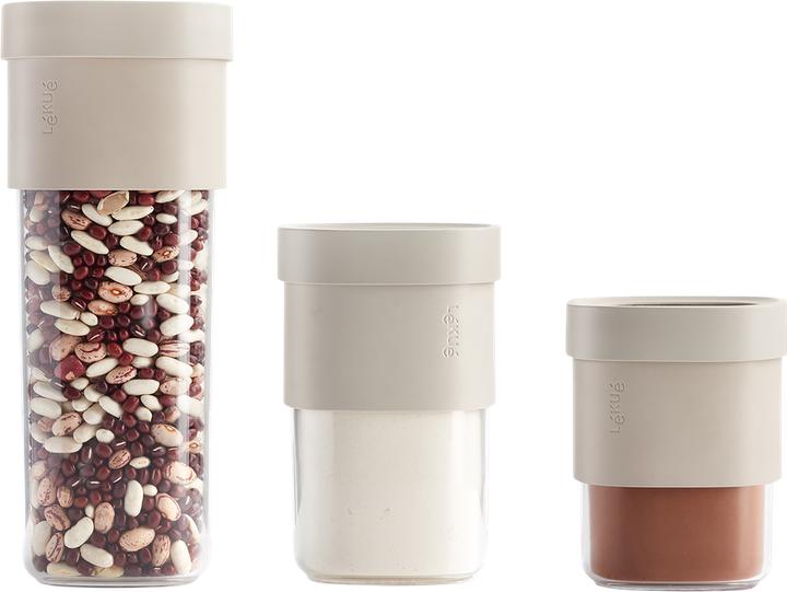 Produktbild Lékué Flip Aufbewahrungsboxen Set beige, 5-tlg. (0.85 l)