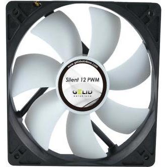 Gelid Ventilatore per computer Silent 12 PWM (120 mm), Ventola PC, Nero, Bianco