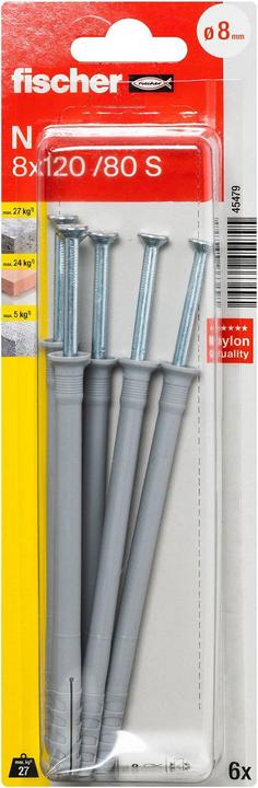 Actual product image Fischer Nail anchor N 8x120/80 S K (6 pcs.)
