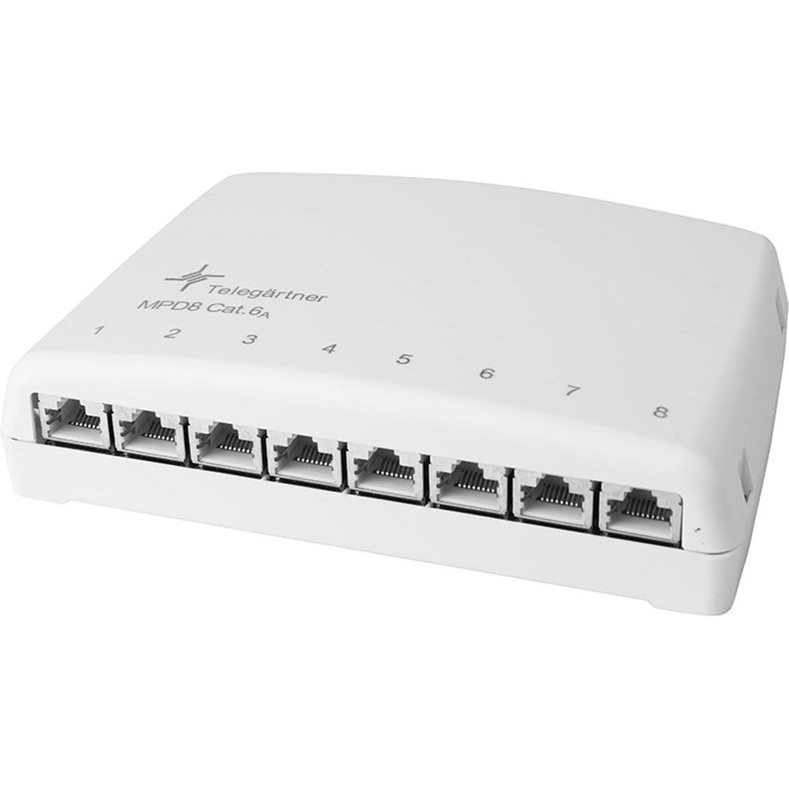 Telegärtner Mini-Verteiler Cat6 MPD8-HS apws TH35 J02021A0030 - Patch-Panel, Server Zubehör, Weiss