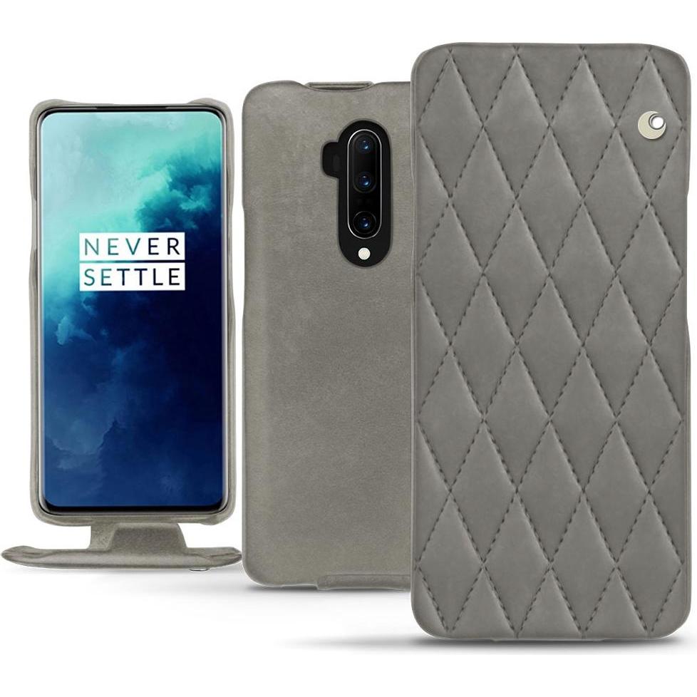Noreve Lederschutzhülle vertikal (OnePlus 7T Pro), Smartphone Hülle, Grau