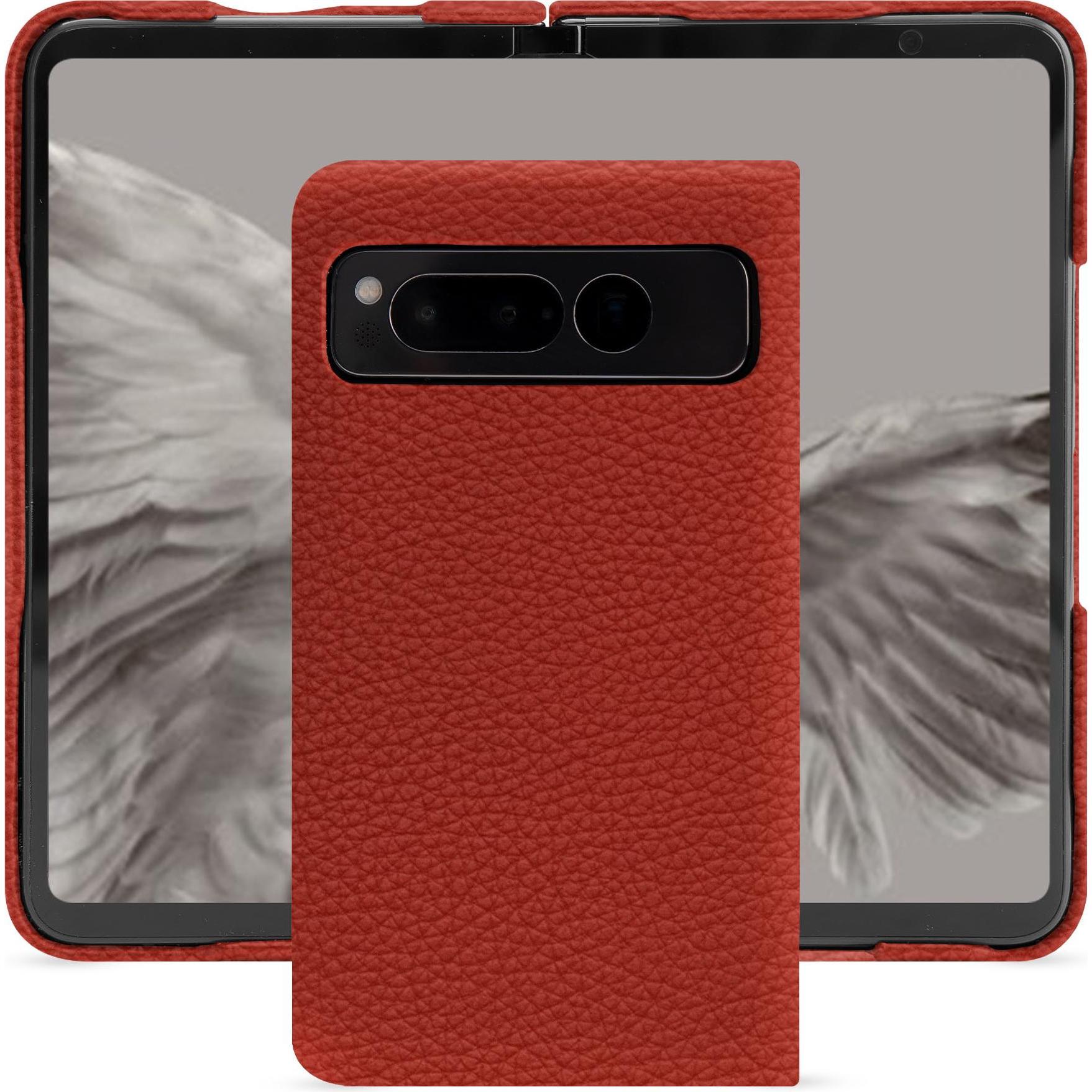 Noreve Lederschutzhülle Google Pixel Fold (Google Pixel Fold), Smartphone Hülle, Orange