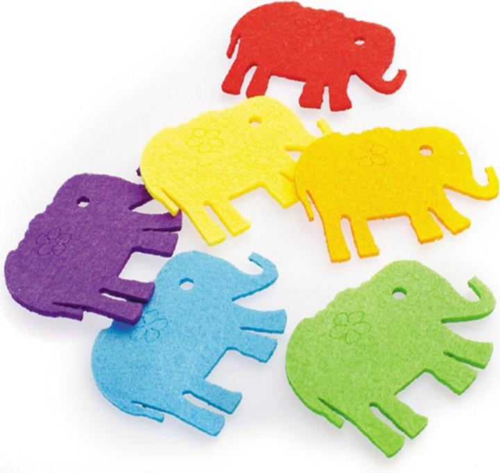 Actual product image Felt elephants, 6pcs.