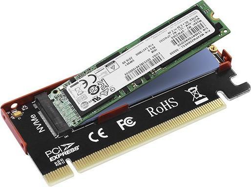 Actual product image Axagon PCEM2-S - PCIe - M.2 - Low Profile - PCIe 3.0 - Black - Red - PC
