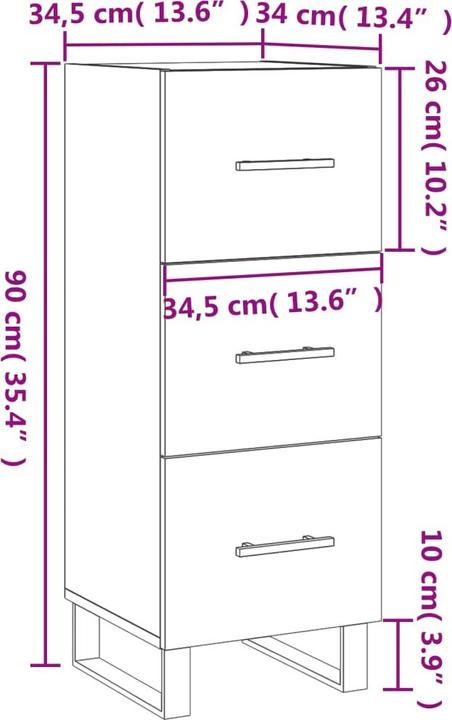 Produktbild vidaXL Sideboard (34.50 x 34 x 90 cm)