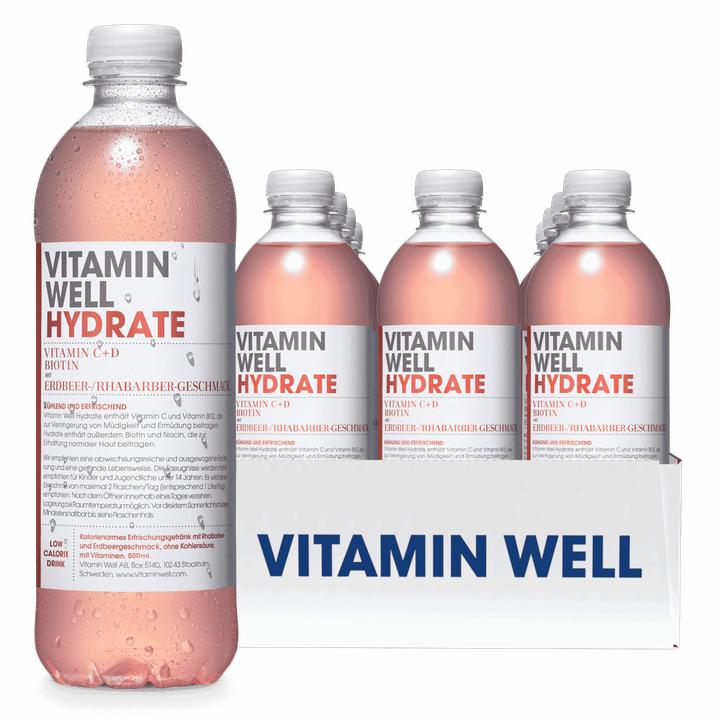 Actual product image Vitamin Well Hydrate (Rhubarb, Strawberry, 12x)