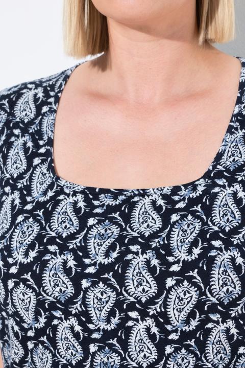 Produktbild Ulla Popken T-Shirt, gemustert, A-Linie, Carree-Ausschnitt, Halbarm (46, 48)