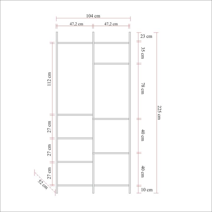 Produktbild Hanah Home Axel (104 x 52 x 225 cm)