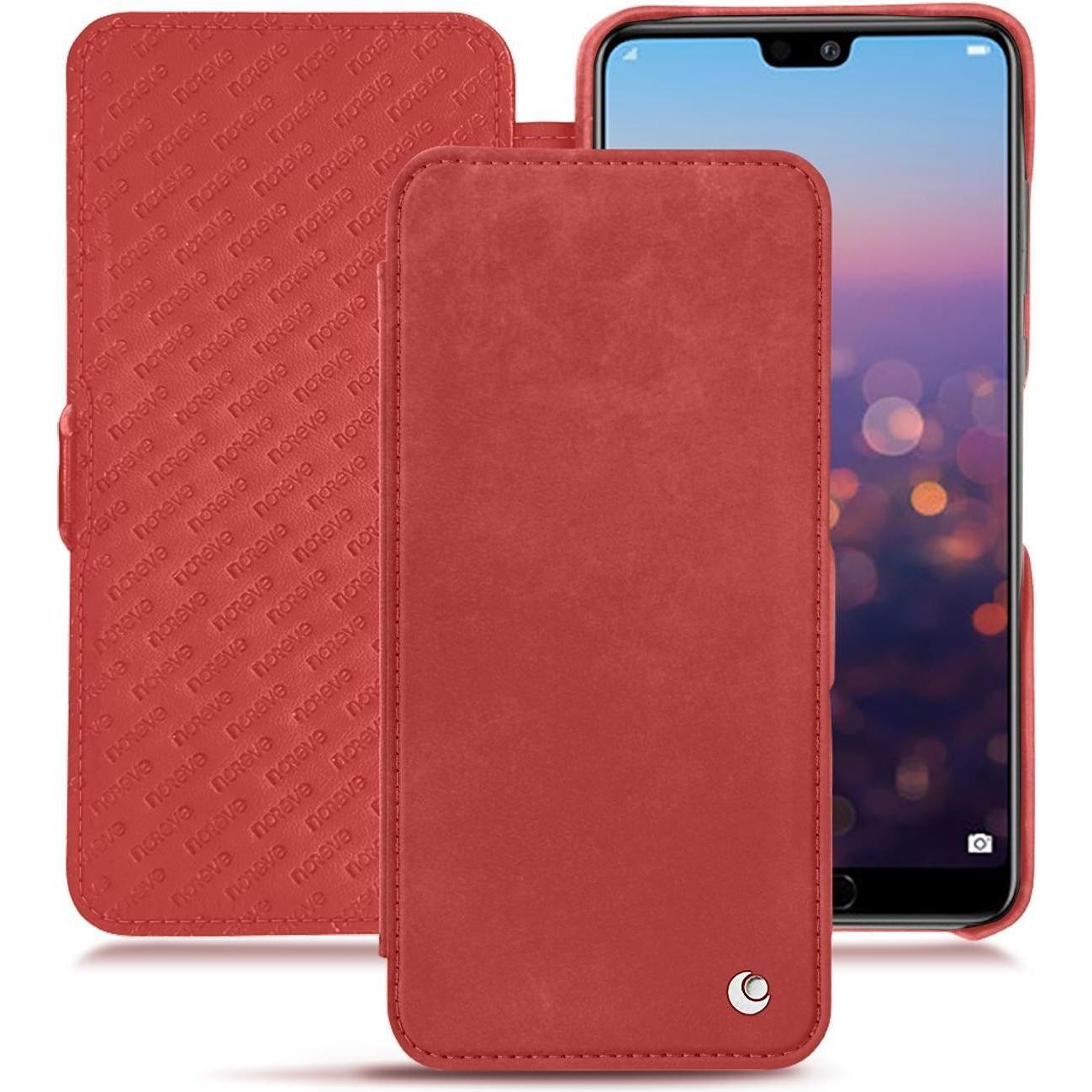 Noreve Lederschutzhülle horizontal (Huawei P20 Pro), Smartphone Hülle, Rot
