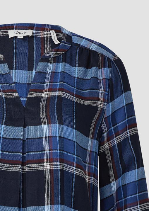 Immagine prodotto s.Oliver Bluse Karo-Bluse mit Faltendetail und elastischen Ärmelbündchen (36)