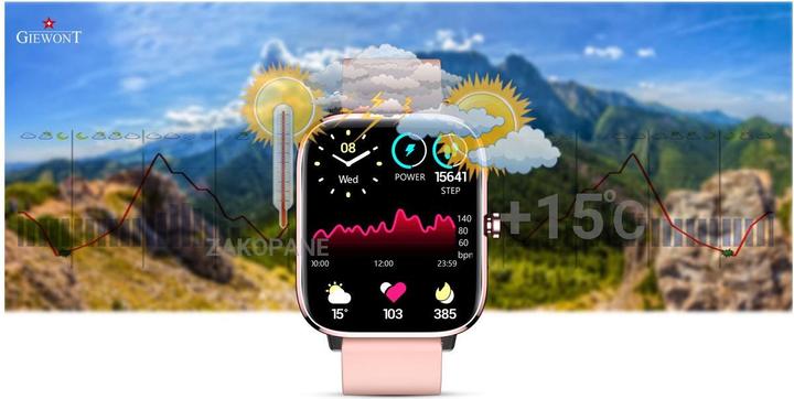 Actual product image Giewont GW230-1 Rose Gold Pink Smartwatch