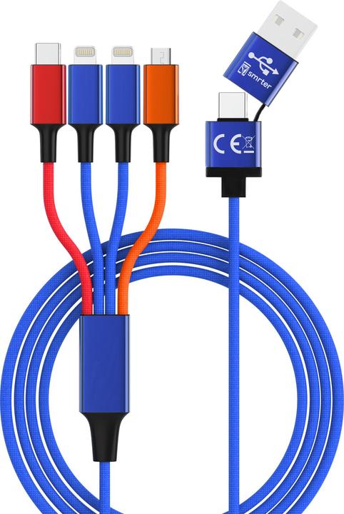 Smrter Hydra ELITE 6in1 Nylon-Ladekabel Typ Lightning, multi retail (1.20 m, USB 3.2 Gen 1)