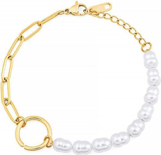Sensora Jewelry Pearl Link Armband (19 cm, Edelstahl)