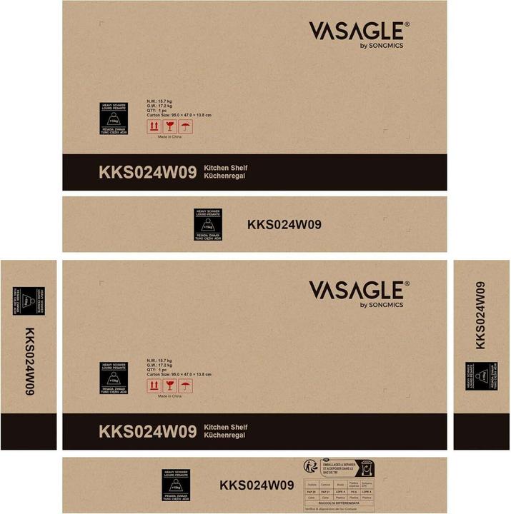 Immagine prodotto Vasagle Buffet (60 x 40 x 167 cm)