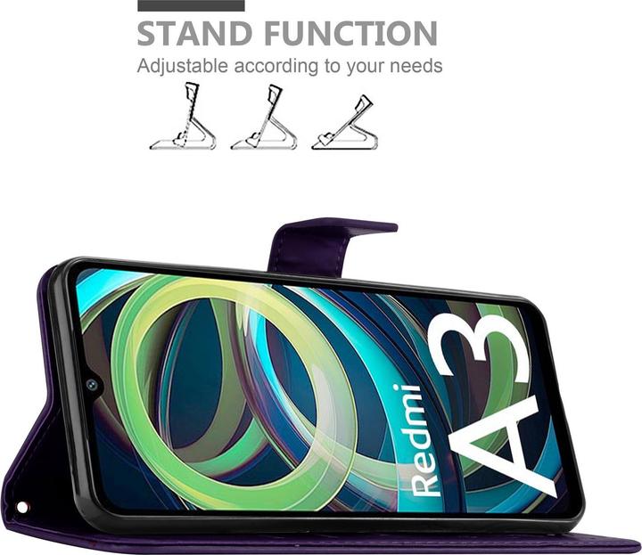 Actual product image Cadorabo Case for Xiaomi RedMi A3 / A3X Flower Book (Xiaomi Redmi A3)