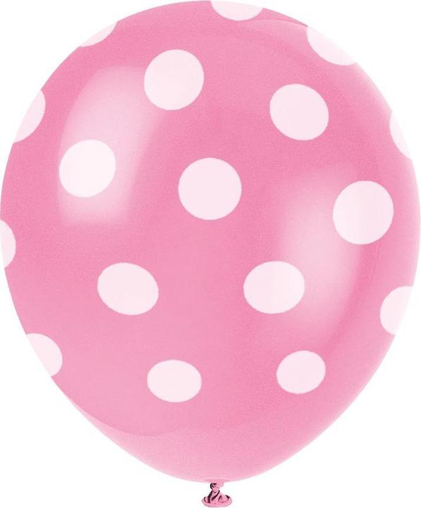 Unique Luftballons rosa mit weissen Punkten (6.10 x)