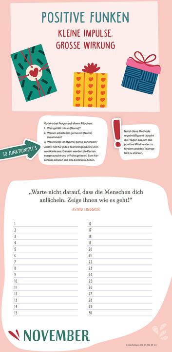 Produktbild Immerwährender Teamkalender. Für ein gutes Miteinander