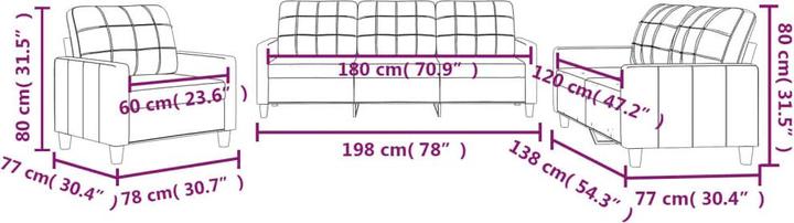 Produktbild vidaXL Sofagarnitur (3-Sitzer)