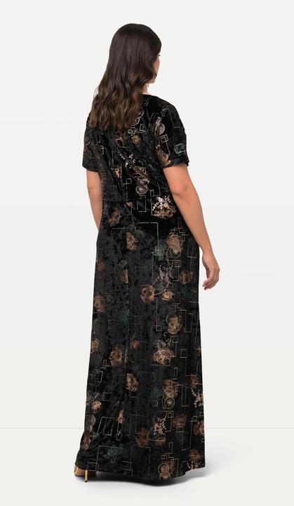 Produktbild Ulla Popken Abendkleid, Samt, V-Ausschnitt, Halbarm (50, 52)