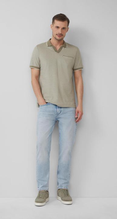Produktbild S.Oliver Polo-Shirt Poloshirt aus zweifarbigem Piqué mit Brusttasche (3XL)
