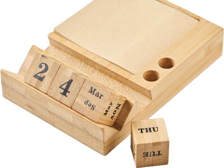 Actual product image MidOcean Bootop Bamboo Desktop Calendar