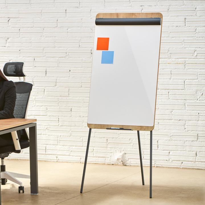 Actual product image Rocada Flipchart, magnetic, 69x99 cm, wood look (69 x 195 cm)