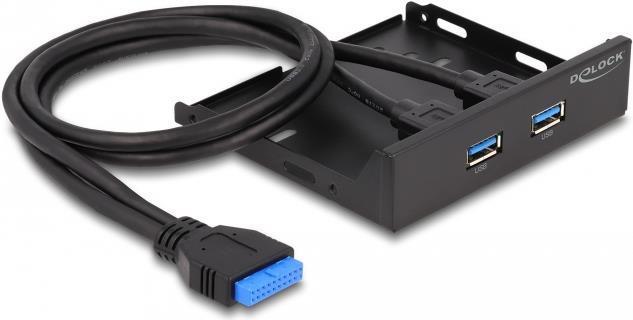 Image du produit Delock 2x Hub USB 3.0 en façade