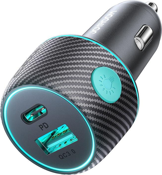 Image du produit Joyroom Chargeur de voiture multi-couleurs avec USB-A+USB-C 60W - Noir