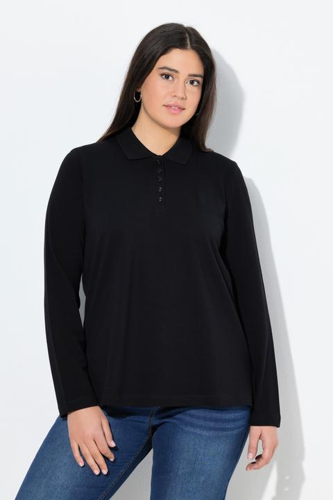 Produktbild Ulla Popken Poloshirt, Knopfleiste, Polokragen, Langarm (68)