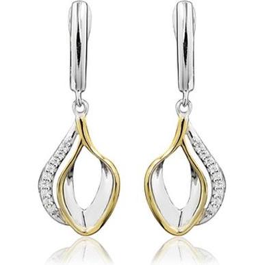 JVD, Ohrringe, Silver bicolor earrings with zircons SVLE0246SH8BK00