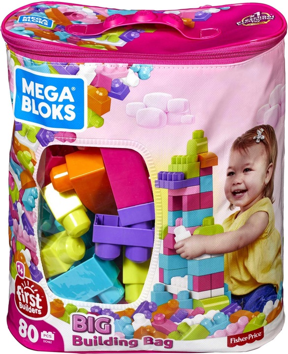 Produktbild Mega Bloks Bausteinebeutel pink (80 Teile)