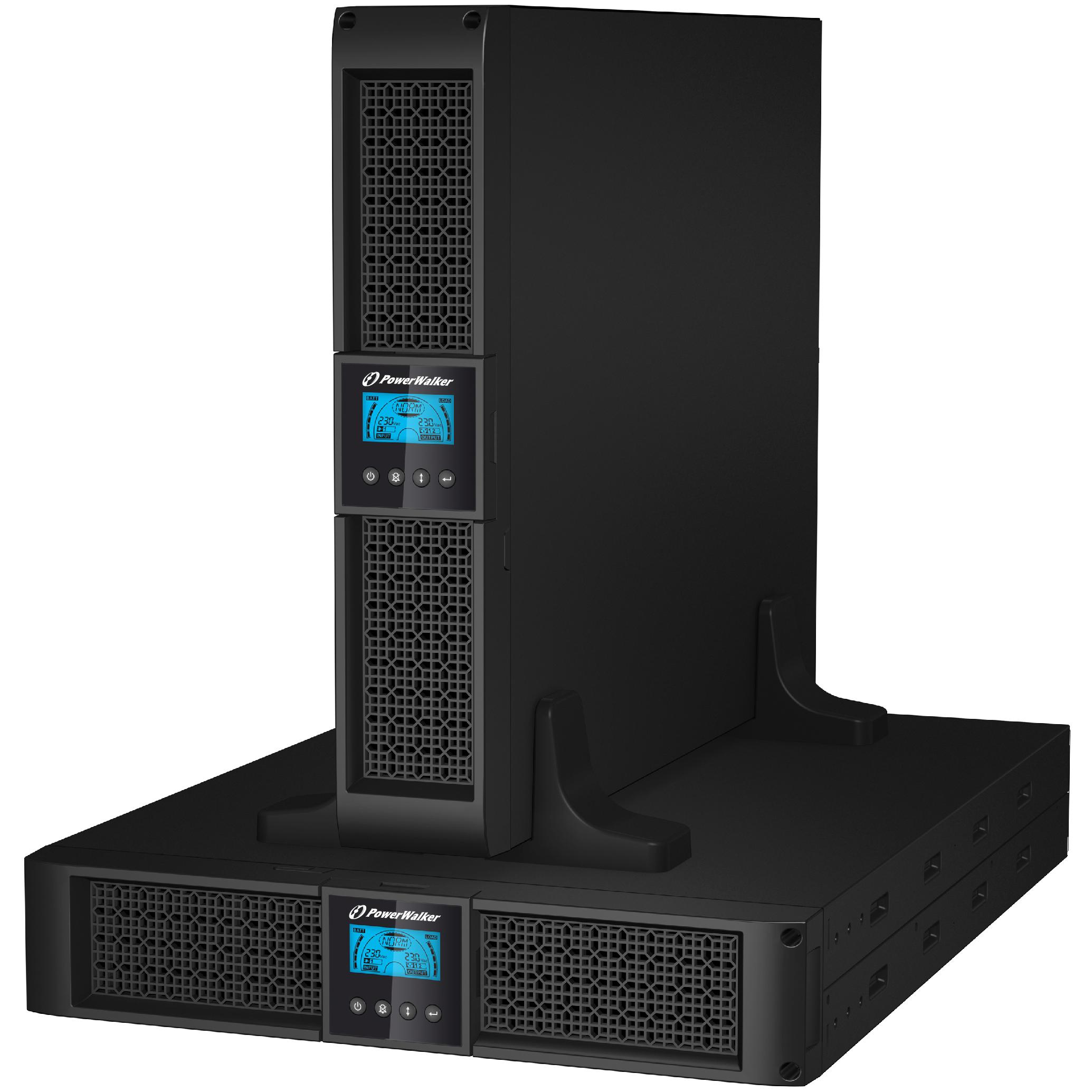 Powerwalker VI 3000 RT HID 3000VA 2700W Line-Interactive USV Tower/Rack AVR LCD Reine Sinuswelle SNMP Slot (3000 VA, 270...
