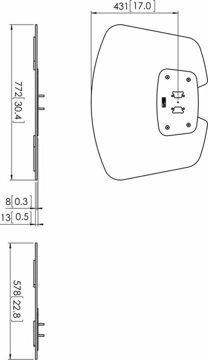 Actual product image Vogels PFF7020S, Connect-it base plate large, silver (Mounting- / Adapterplates)