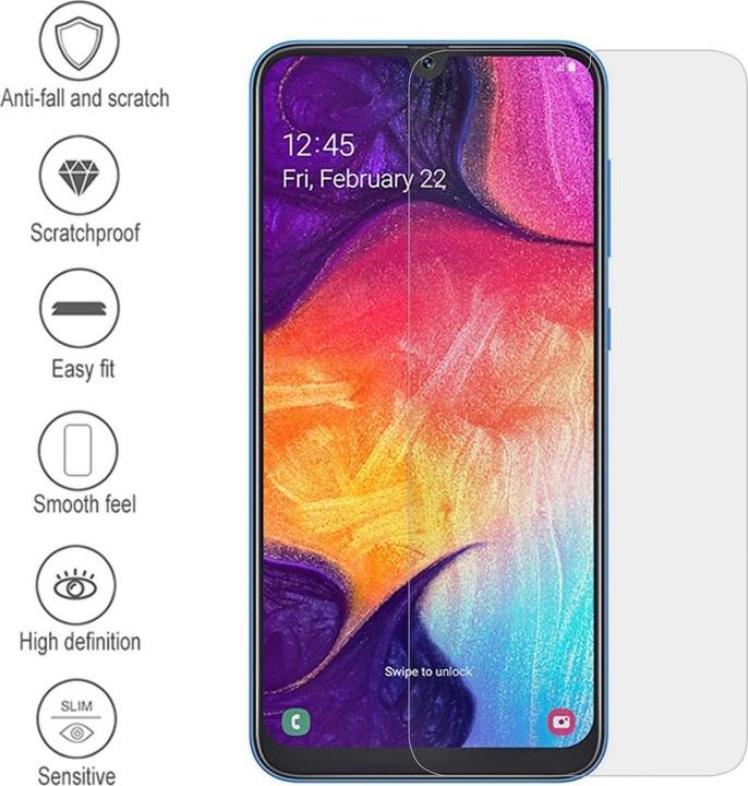 Actual product image Screenguard Samsung Galaxy A50 bulletproof glass protective film Case Friendly Design (Samsung Galaxy A50)