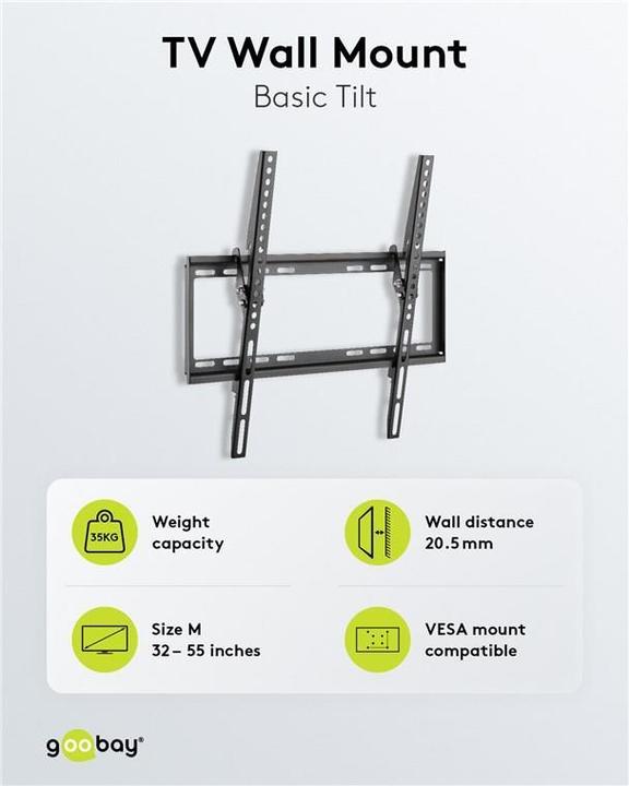 Actual product image Goobay Basic Tilt (Wall, 32", 35 kg)