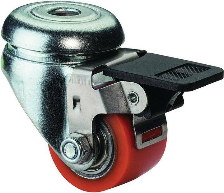 Actual product image BS Rollen Swivel castor with brake Wheel Ø 50 mm Load capacity 120 kg compact Polyurethane