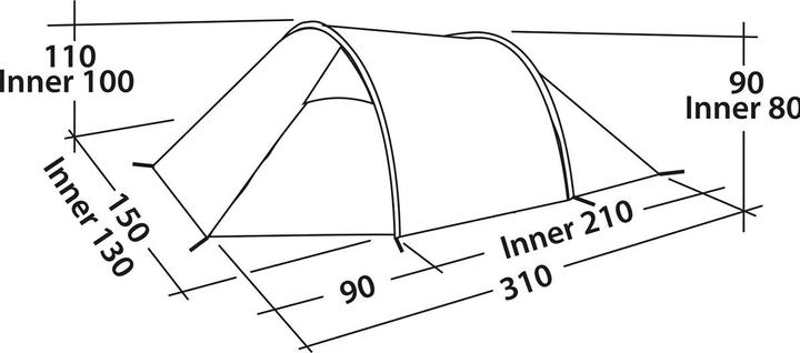 Actual product image Easy Camp Spirit 200 Tent (Tunnel tent, 2.90 kg, 2 persons)