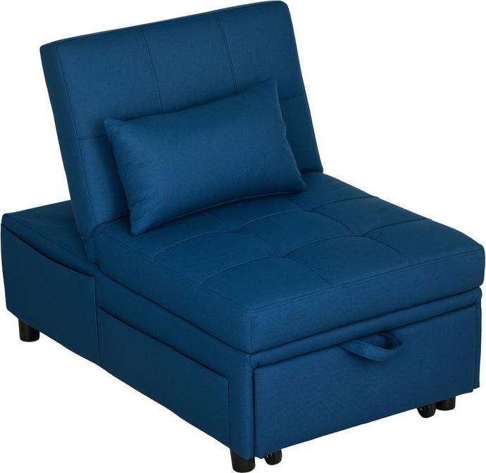 Produktbild Swisshandel24 3-in-1 Schlafsessel mit Bettfunktion, ausziehbares Schlafsofa, Schlafstuhl, bis 150kg, blau