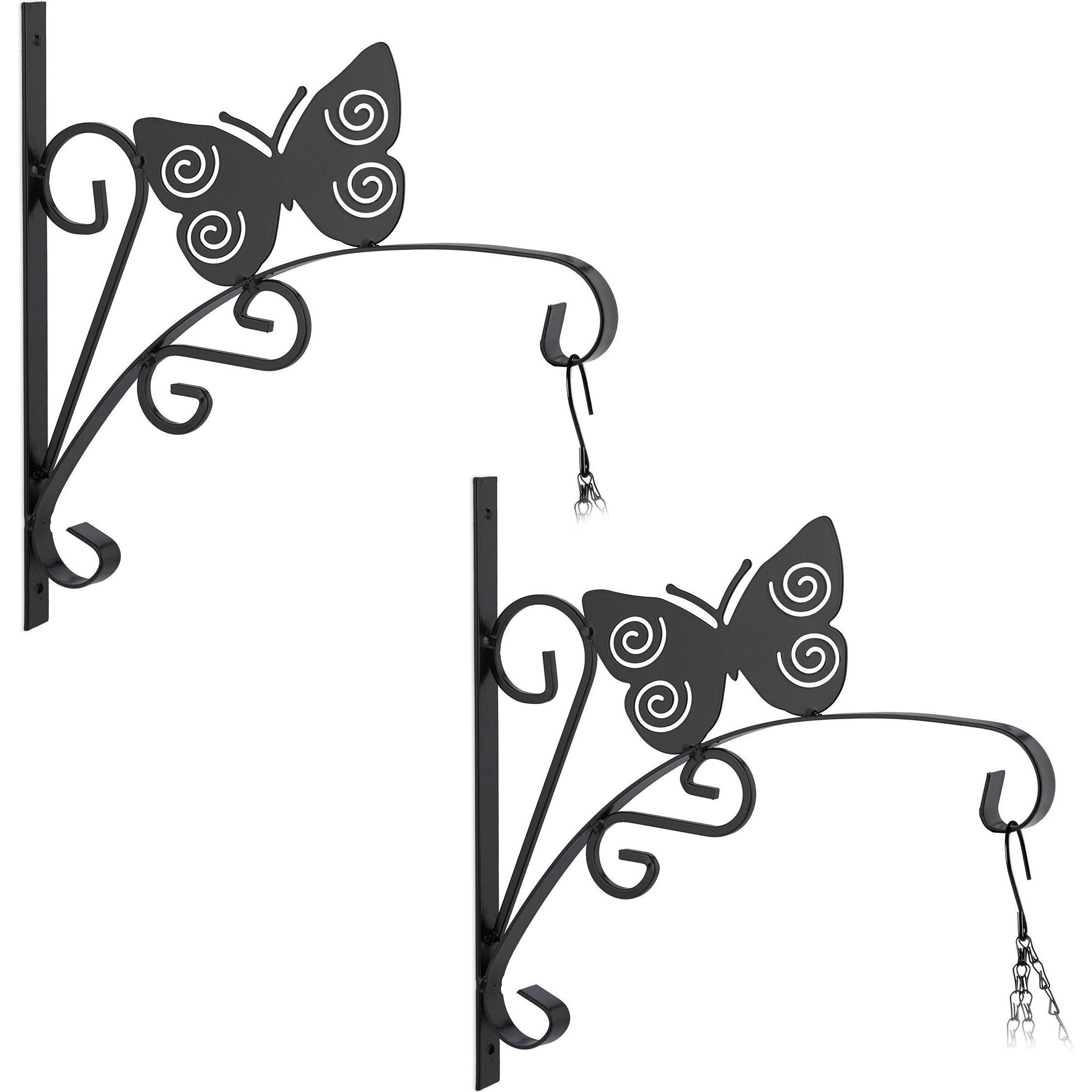 Relaxdays, Aussendekoration, 2x Blumenampelhalterung