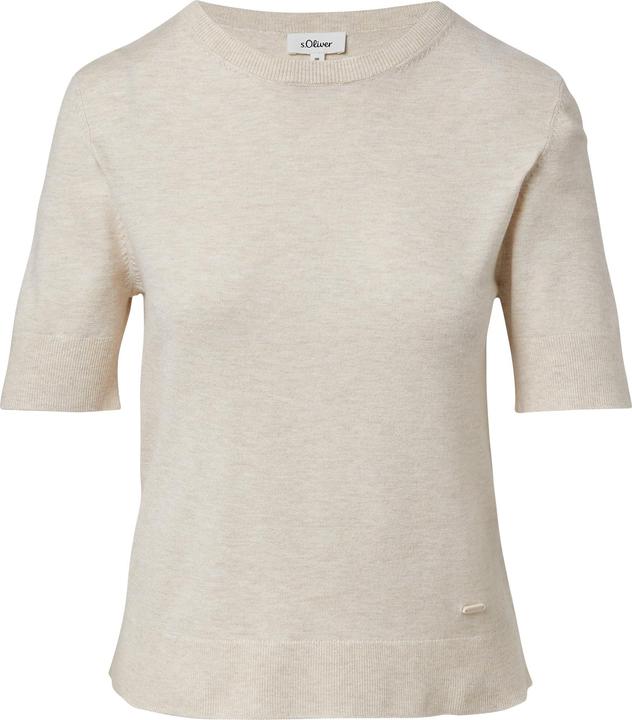 Produktbild s.Oliver Strickpullover Kurzärmeliger Strickpullover mit Rippbündchen im Slim Fit (44)