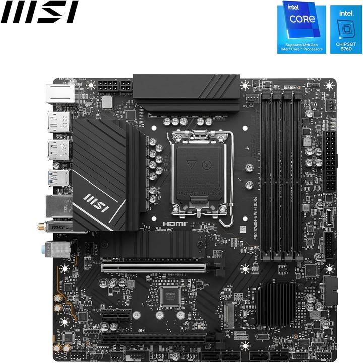 Actual product image MSI PRO B760M-A WIFI (LGA 1700, Intel B760, mATX)