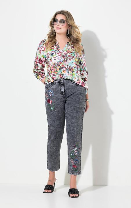 Image du produit Miamoda Jeans, Loose Fit, Blumen-Stickerei, 5-Pocket (52)