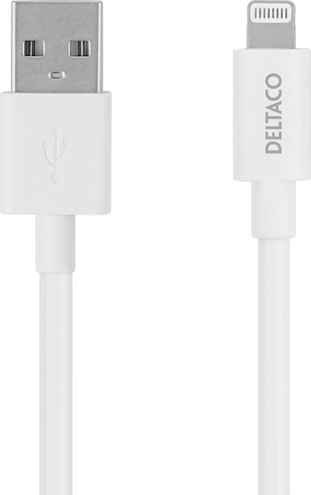 Actual product image Deltaco IPLH-4005 USB cable USB 2.0 USB A Lightning White (0.50 m, USB 2.0)