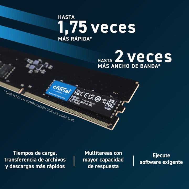 Image du produit Crucial Mémoire ordinateur de bureau (2 x 16GB, 5600 MHz, RAM DDR5, DIMM)